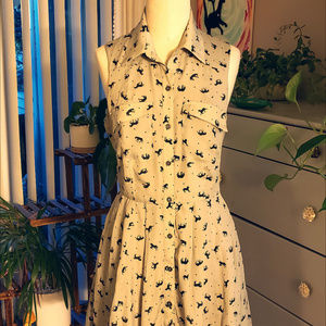 Button up Horse Print Dress
